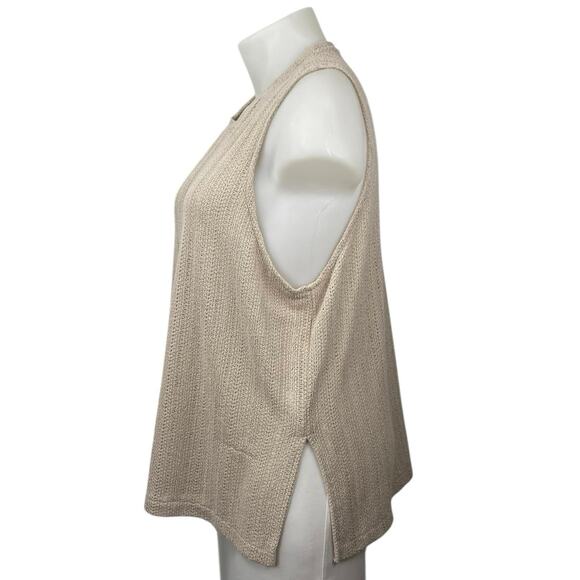 H&M Women's Cream Tan Crewneck Sleeveless Knit Sweater Coverup Tank Top Size XXL - Picture 2 of 5
